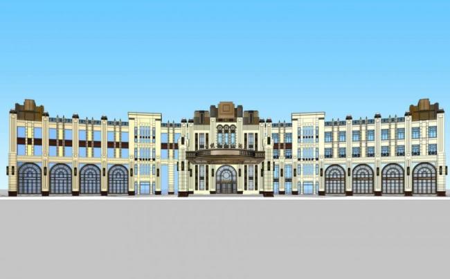 SketchUp Multi-Story European Classical Style Hotel Model