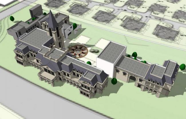 SketchUp Business Model: Multi-Story Commercial Street in French Classical Style
