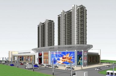 SketchUp Complex Model: Multi-Story High-Rise Mixed-Use Development with Modern Residential and Ground-Level Commercial Spaces-BIM WORLD