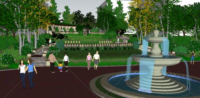 SketchUp Landscape Design: Longhu Garden Courtyard in Classic Style