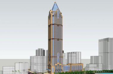 SketchUp Office Model: Simplified European-Style Super High-Rise Classical Office Building-BIM WORLD