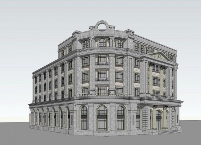 SketchUp Model of Multi-Story Classical Republican Architecture