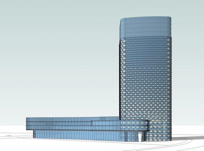 Modern High-Rise Office Building Model in SketchUp