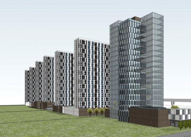Modern High-Rise Office Building Model in SketchUp