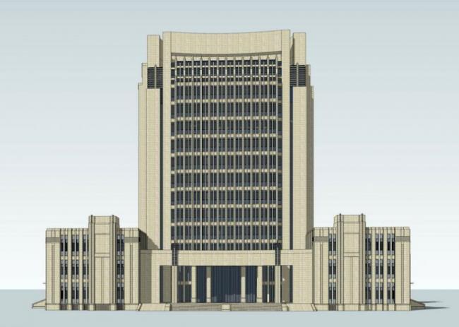 Neoclassical High-Rise Office Building SketchUp Model