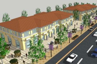 SketchUp Business Model: Multi-Story Commercial Street in Classical and Spanish Styles-BIM WORLD