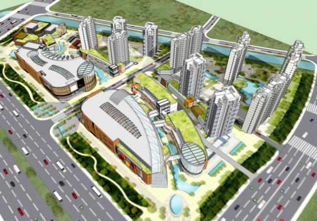 SketchUp Complex Model: Multi-Story Mixed-Use Commercial and High-Rise Residential Office in Modern Style