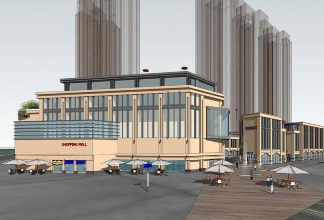 SketchUp Business Model: Modern Multi-Story Commercial Complex Design