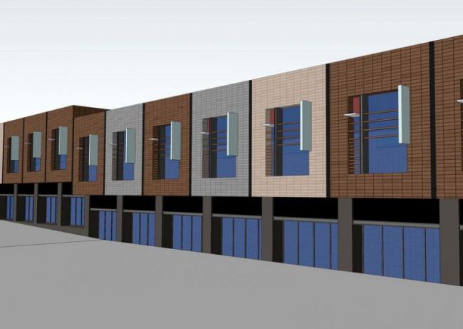 SketchUp Business Model: Modern Multi-Story Street-Side Commercial Building
