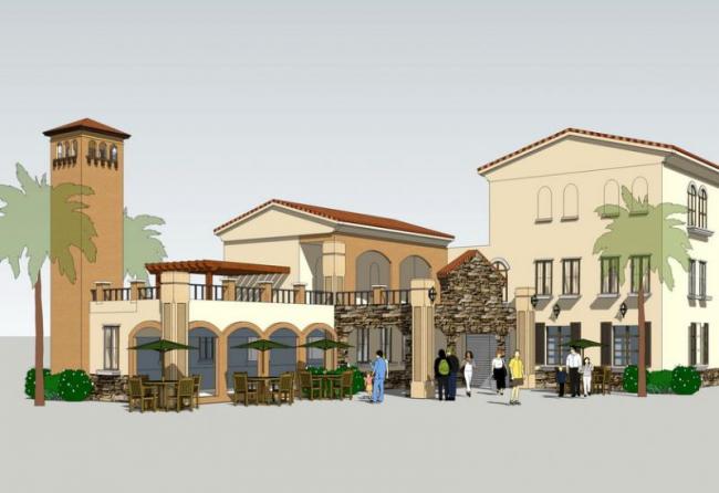 SketchUp Business Model: Multi-Story Commercial Street in Spanish and Classical Styles