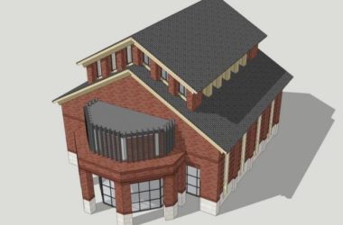 SketchUp Cultural Model: Simplified European Small Exhibition Hall in Classical Style-BIM WORLD
