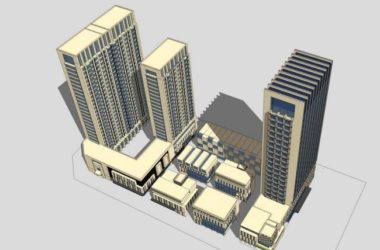 Neoclassical High-Rise Office Building SketchUp Model-BIM WORLD
