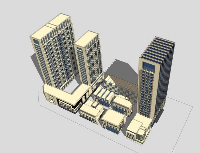 Neoclassical High-Rise Office Building SketchUp Model
