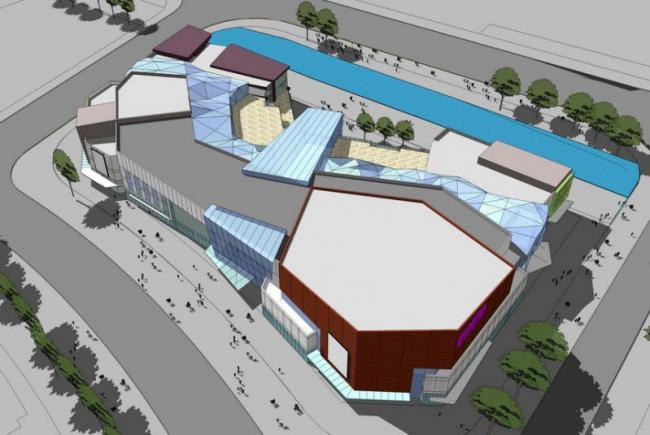 SketchUp Business Model: Modern Multi-Story Commercial Complex Design