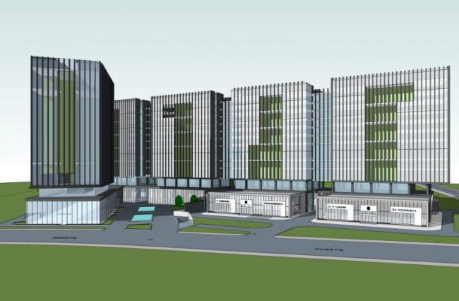 Modern High-Rise Industrial Park Office Building | SketchUp Office Model