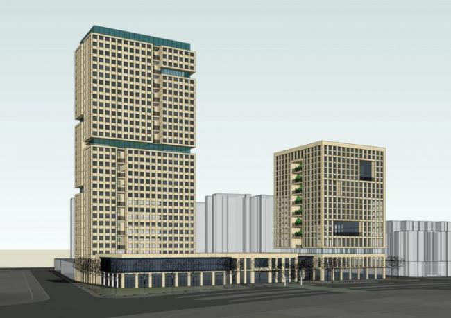 Modern High-Rise Office Building SketchUp Model