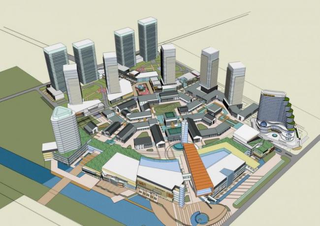 SketchUp Business Model: Multi-Story Modern Commercial Street Design