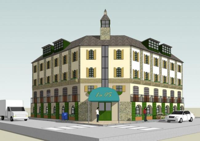 SketchUp Business Model: Multi-Story European Classical Style Commercial Building