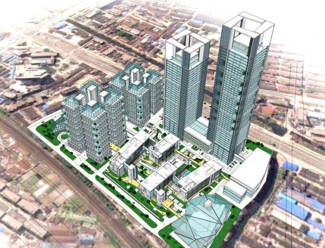 Modern Super High-Rise Office Building Model in SketchUp