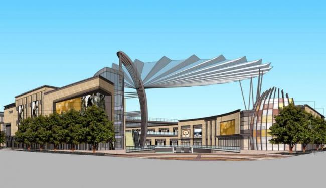 SketchUp Business Model: Modern Multi-Story Commercial Complex Design