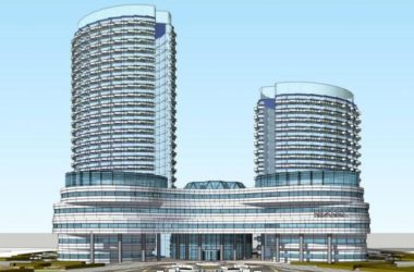 Modern Multi-Story Hybrid Office Building Model in SketchUp-BIM WORLD