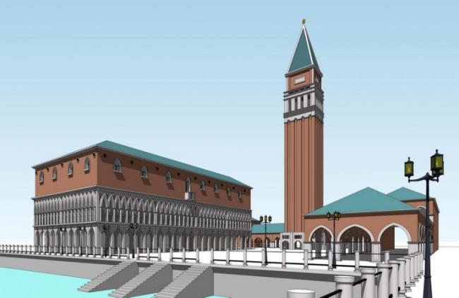 SketchUp Cultural Model: Multi-Story Classical St. Mark's Square in Venice