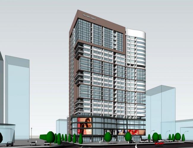 Modern High-Rise Office Building Model in SketchUp