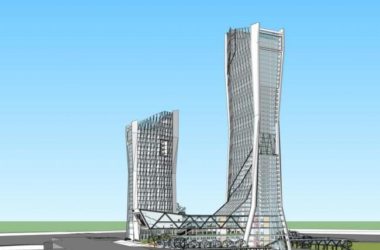 Modern Super-Tall Office Building Model in SketchUp-BIM WORLD