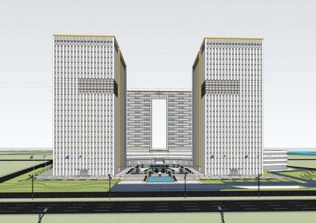 Modern High-Rise Office Model in SketchUp