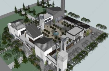 SketchUp Business Model: Multi-Story Food and Pedestrian Street Featuring New Chinese Style-BIM WORLD