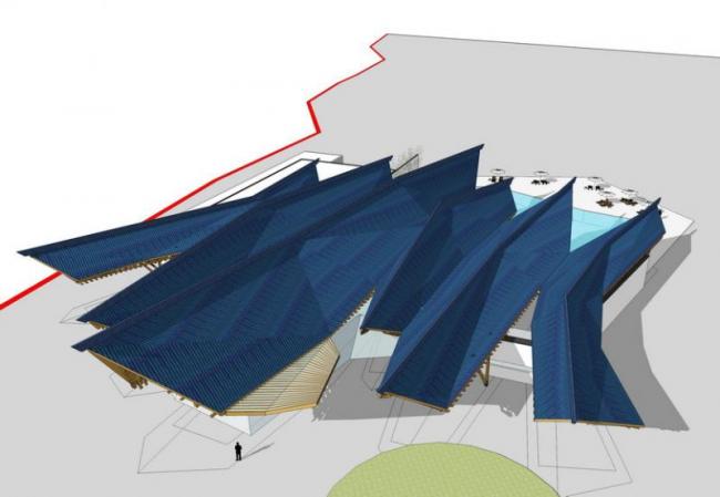 SketchUp Multi-Story Hotel Model Featuring Traditional Chinese Architecture