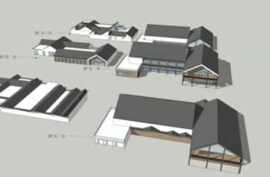 SketchUp Business Model: Multi-Story Commercial Street in Modern Chinese Style-BIM WORLD