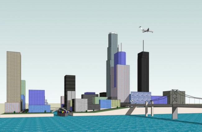 SketchUp Material Models for Modern Super Tall Buildings