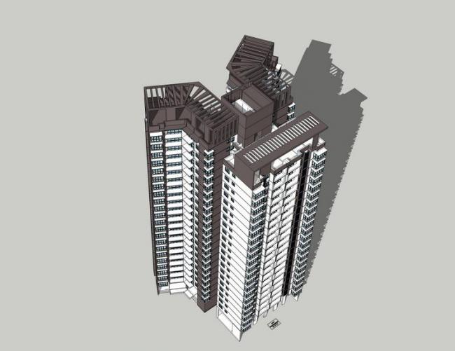 Modern High-Rise Residential Building Models in SketchUp