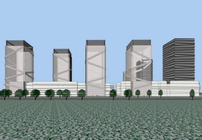 Modern High-Rise Office Building Model in SketchUp