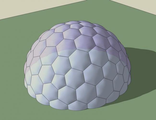 SketchUp Material Model: Thin Film Semi-Circular Architectural Component