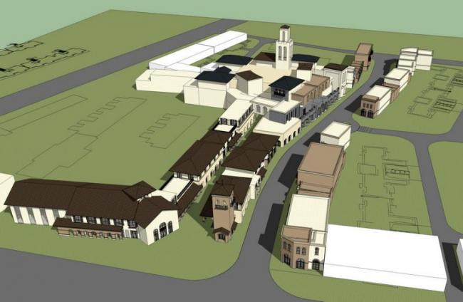 SketchUp Business Model: Multi-Story Commercial Street in Spanish and Classical Styles