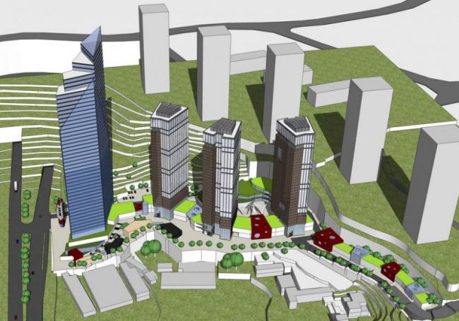 Modern High-Rise Office Building Model in SketchUp