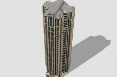 SketchUp Residential Model: French-Inspired Classical Super High-Rise Building-BIM WORLD