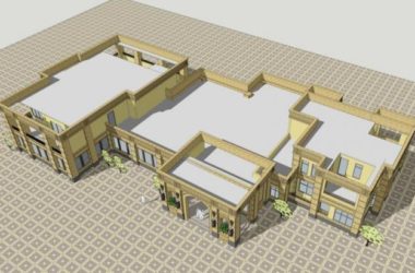 SketchUp Business Model: Multi-Story Sales Center in Simplified European Classical Style Commercial Architecture-BIM WORLD