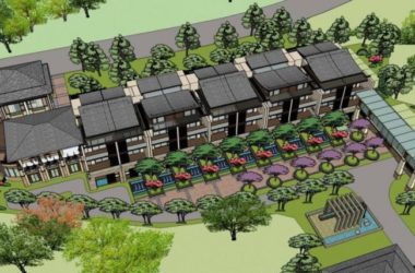 SketchUp Multi-Story Hot Spring Hotel Model in Modern Chinese Style-BIM WORLD