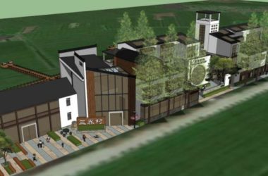 SketchUp Business Model: Multi-Story Inn in New Chinese Style Commercial Architecture-BIM WORLD