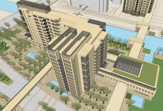 SketchUp Residential Model: High-Rise Apartments with Ground-Floor Retail in a Simplified European-Style Commercial Street