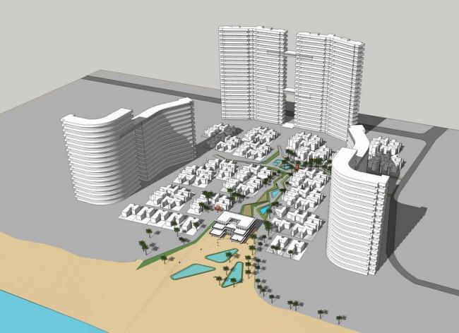 Modern High-Rise Coastal Hotel Design in SketchUp