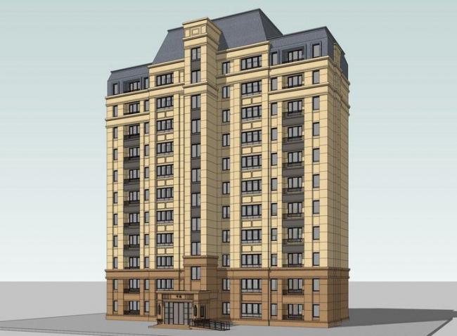 SketchUp Models for Mid to High-Rise Residential Buildings in French Classical Style