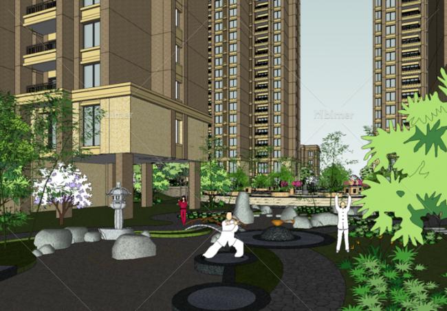 SketchUp Residential Models: Modern High-Rise Communities, Landscape Gardens, and Contemporary Homes