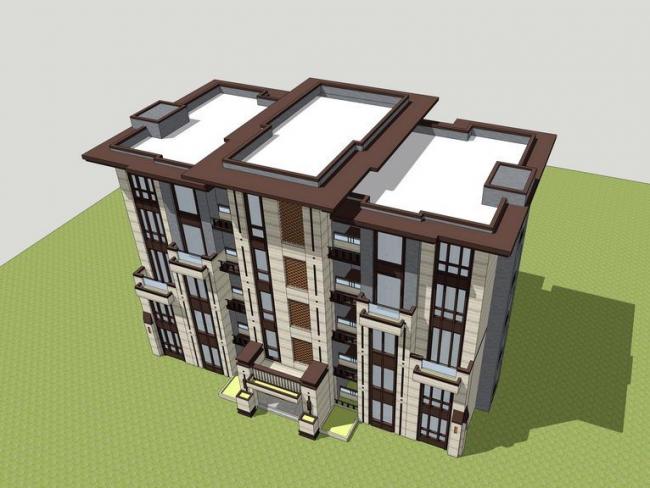 Neoclassical Multi-Story Residential Villa Model in SketchUp