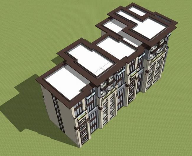Modern Multi-Story Residential Villa Model in SketchUp