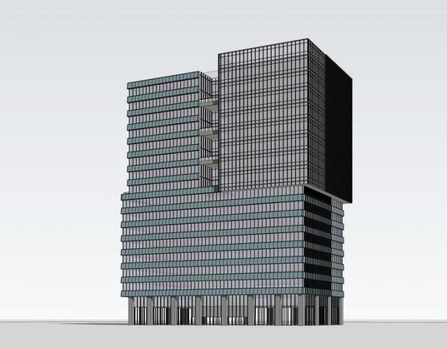 Modern High-Rise Office Building Sketchup Model