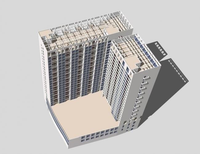 Modern High-Rise Apartment Residential Model in SketchUp
